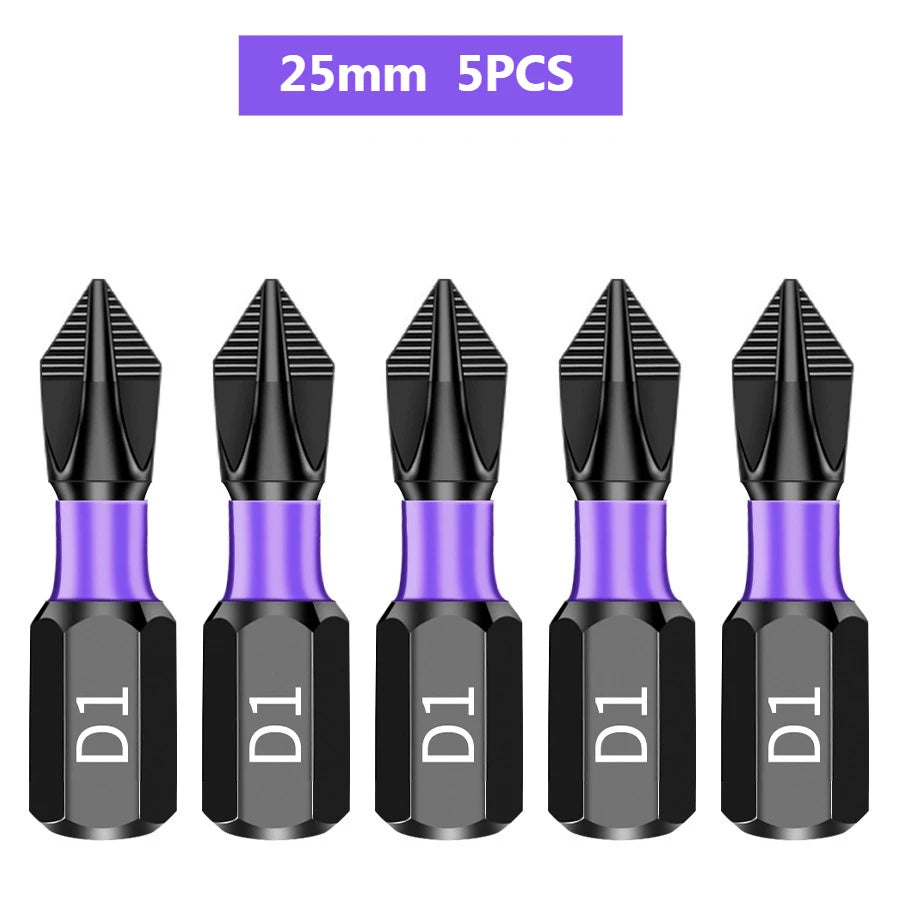 Magnetic Screwdriver Bit Set PH2 Phillips 25-150mm Anti-slip Shockproof Alloy Steel Impact Drill Bits for Outdoor Decoration