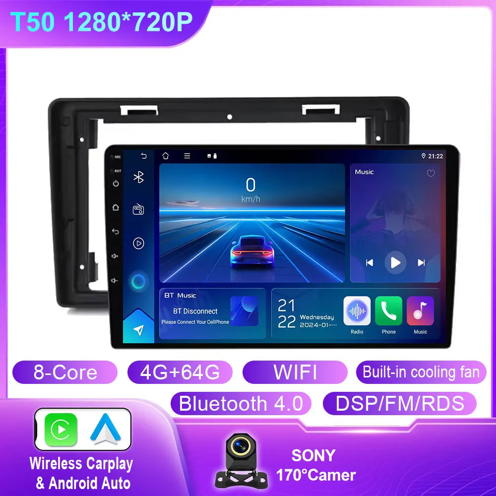 Car Stereo with Apple CarPlay & Android Auto, Compatible with Citroen C2 & C3 (2001-2010)