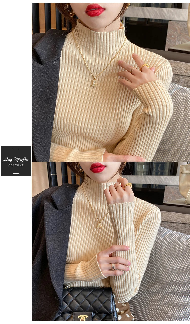 Women's slim mock neck sweater — view 8 of 20