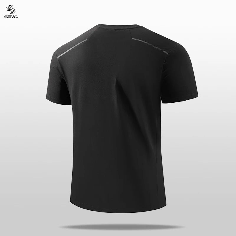 SBWL 2025 Summer men's new outdoor running fitness quick dry sports T-shirt high quality light casual short sleeve Gym Tops Tees