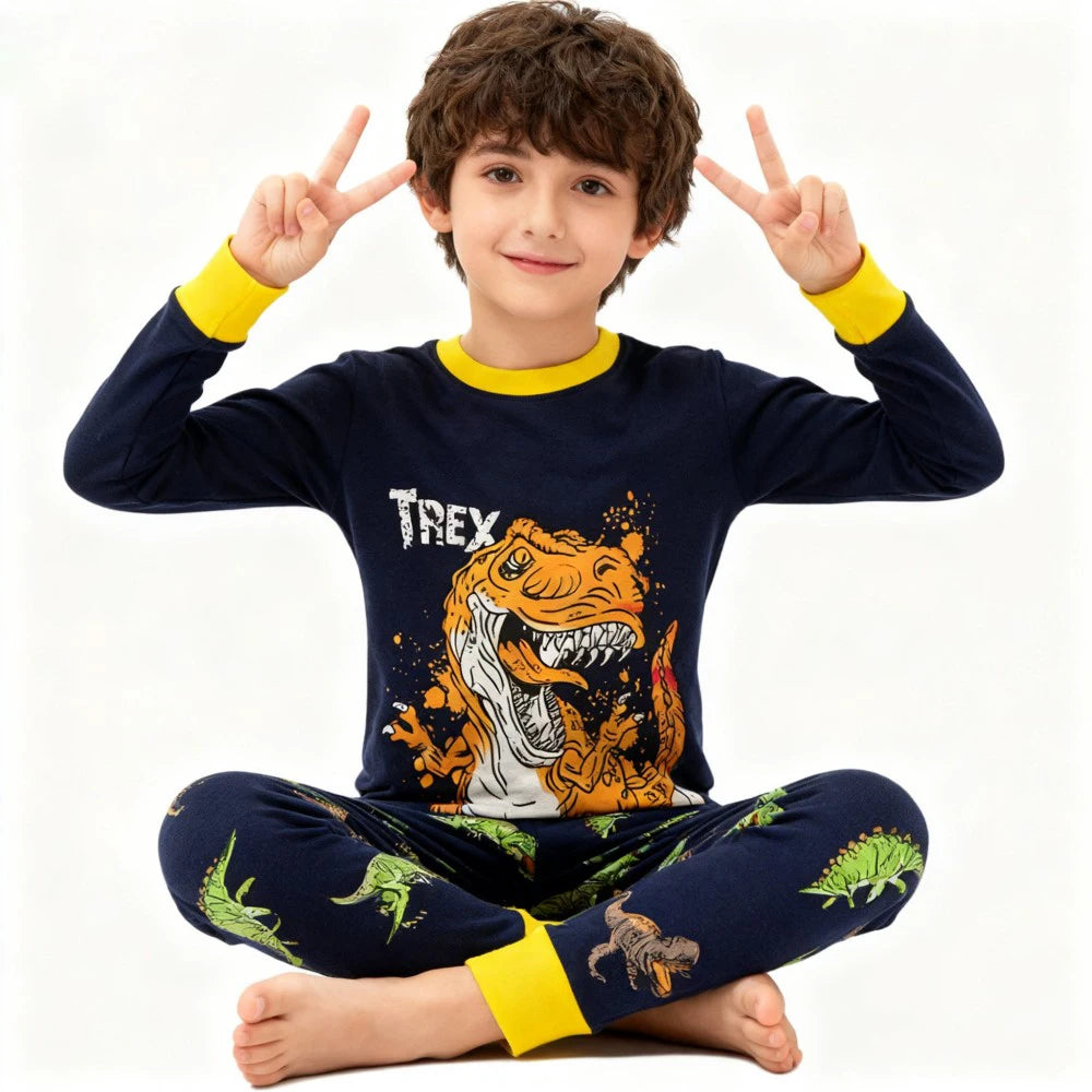 Kids Animal Embroidered Pajama Set - Soft Two-Piece Sleepwear - photo 15