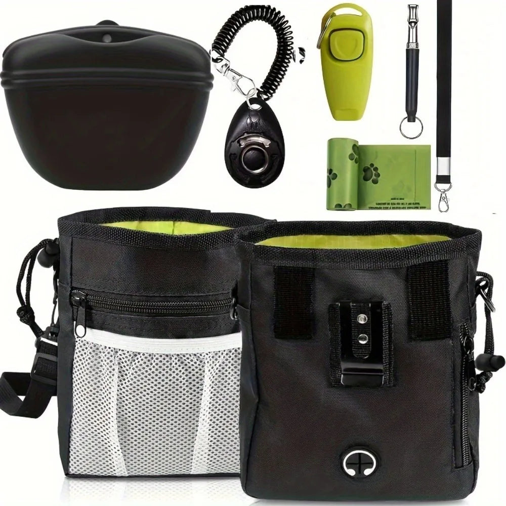 Compact Dog Training Kit - Pouch, Clicker, Whistle & Bags