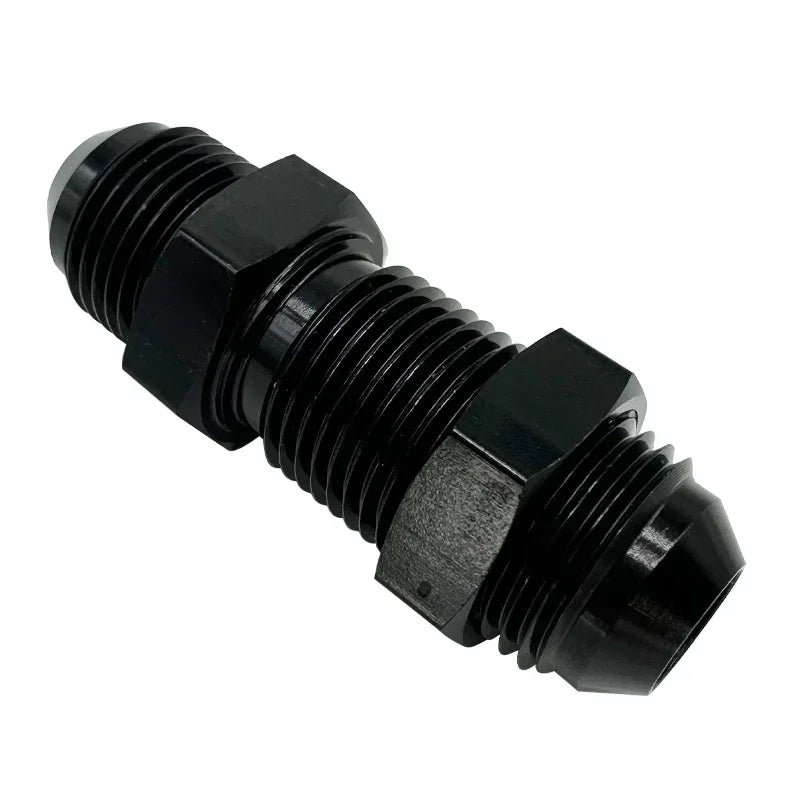 4X 0 Degrees AN3 AN4 AN6 AN8 AN10 AN12 Bulkhead Flare Fitting Union Adapter Fuel Hose Straight Fitting For Tab Rr Wirewall Black