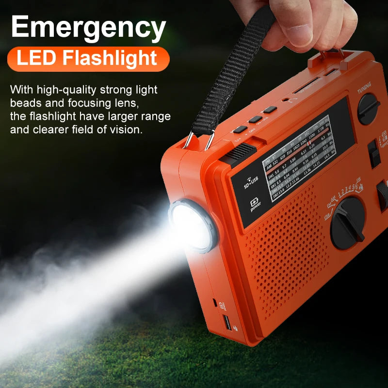 Portable AM FM Radio with Best Reception AC & Battery Operated Big Speaker,Large Tuning Knob,Earphone