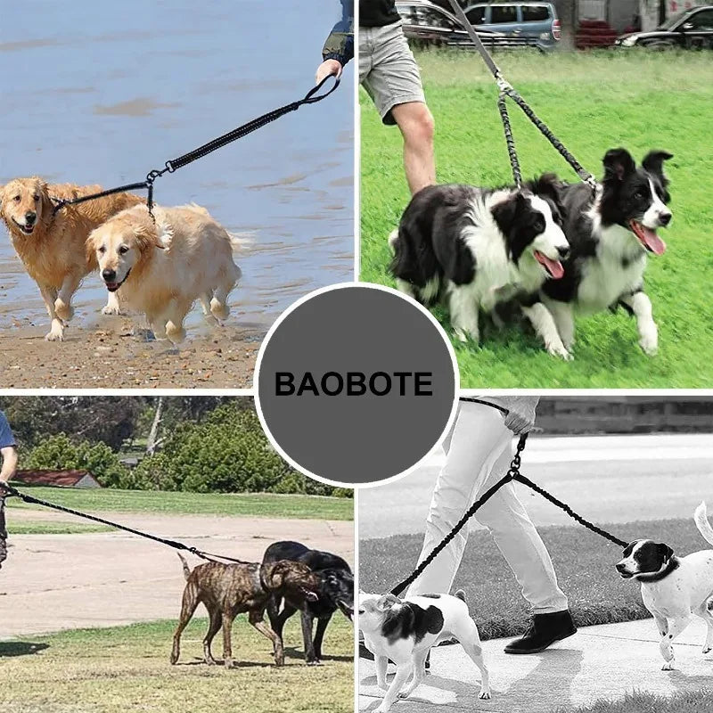 Double Dog Leash - Shock-Absorbing Elastic Walking Lead – photo 6