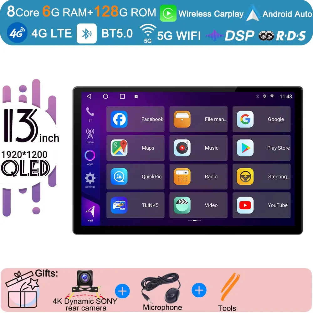 13.3" OLED Android Screen for Honda Accord 10th Gen (2018–2021) — CarPlay, Android Auto, GPS Navigation