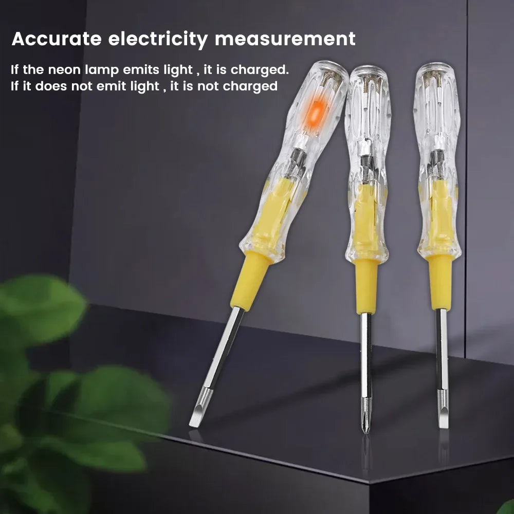Double-Headed Screwdriver 100-500v Voltage Tester Pen  Detector Removable Phillips Flat-head Screwdriver Tools