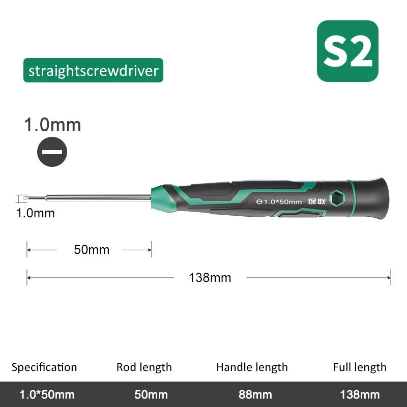 Precision Magnetic Screwdriver Anti-Slip Handle Phillips/Slotted Type Mini Screw Driver Installation and Disassembly Repair Tool