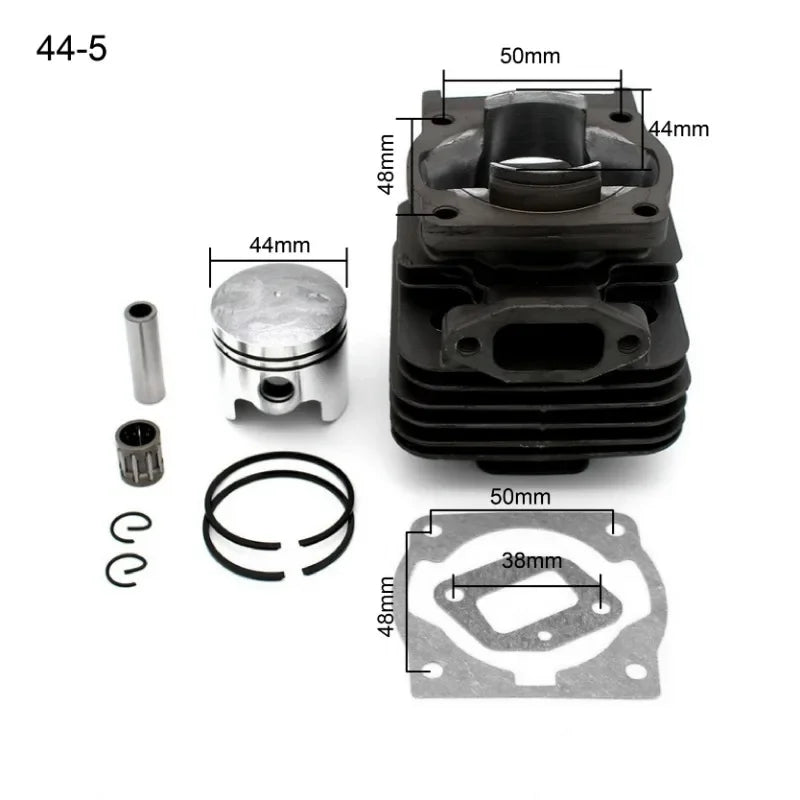 Garden Equipment Replacement 44mm & 40mm Cylinder Piston Kit for 44-5 & 40-5 Brush Cutter Engine 44F 5 & 40F 5