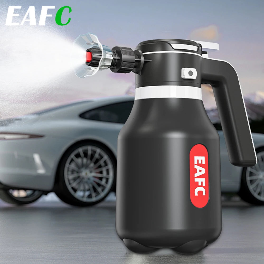 EAFC 2000ML Electric Foam Sprayer Car Wash Gun Wireless Rechargeable Foam Cannon Auto Cleaning Tool 60° Spray Range