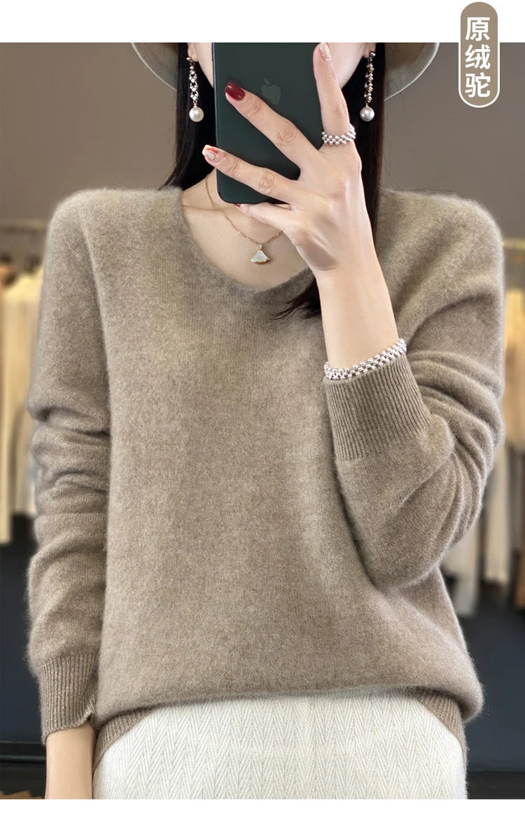 Women's Merino Wool V-Neck Sweater