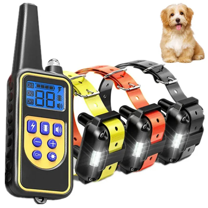 Electric Waterproof Dog Training Collar – Rechargeable Remote Anti-Bark Device | For 1, 2 or 3 Dogs