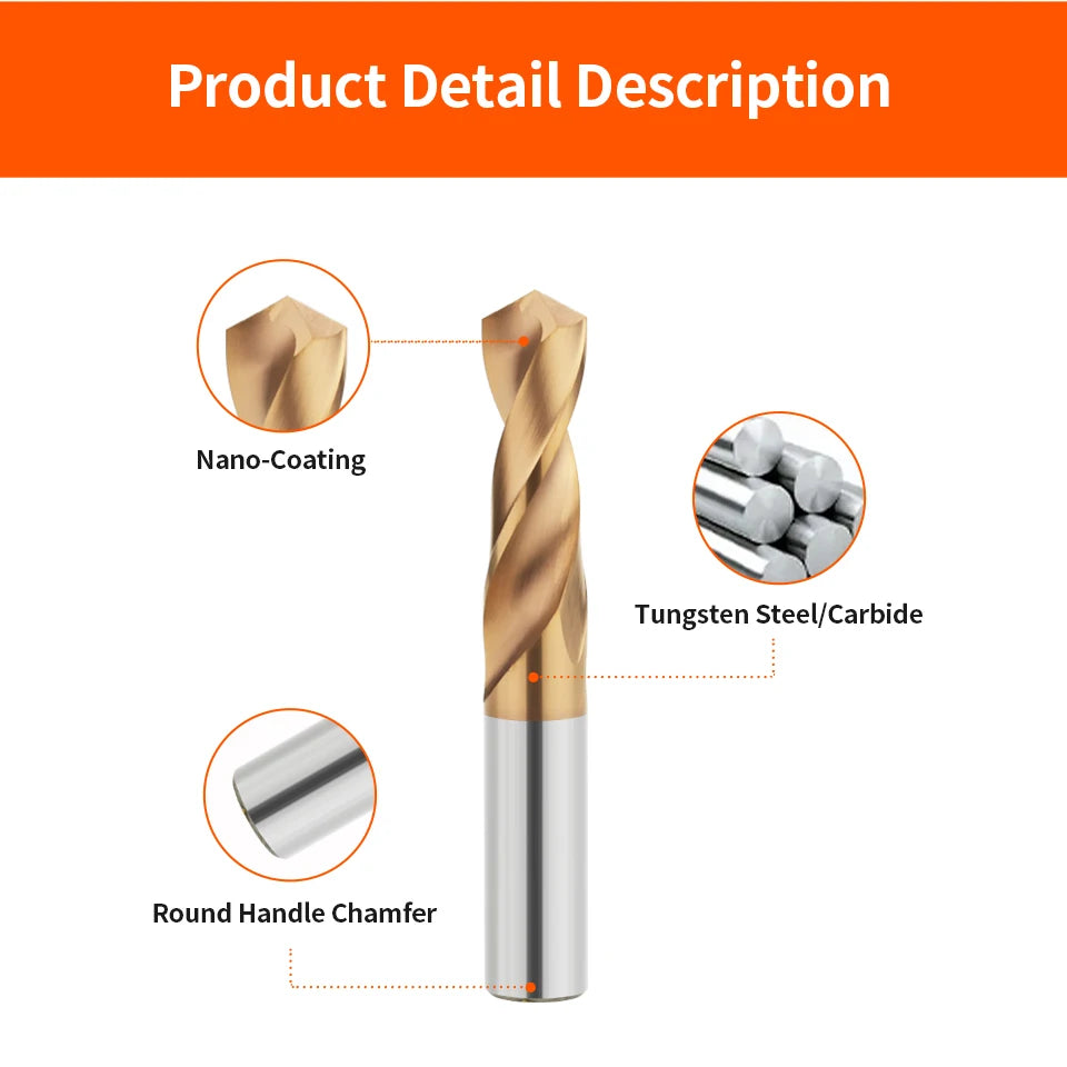 Carbide Drill Bit Set HRC55 0.5-20mm, Tungsten Steel CNC Bits