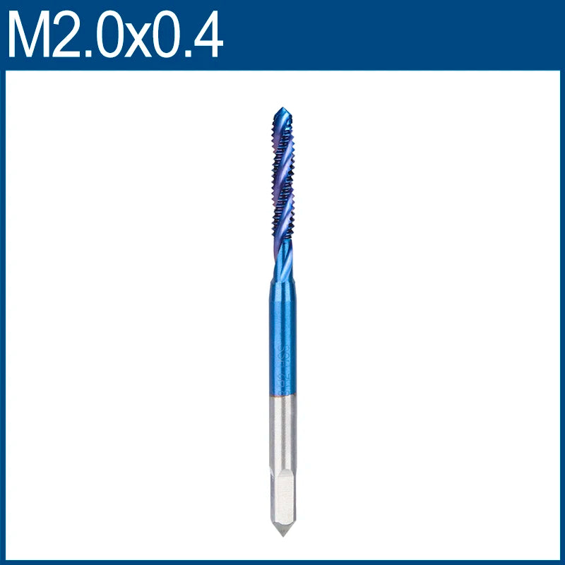 XCAN Metric Screw Tap 1pc HSS M2-M6 Thread Tap Nano Blue Coated Machine Plug Tap Threading Tools Spiral Tap Drill