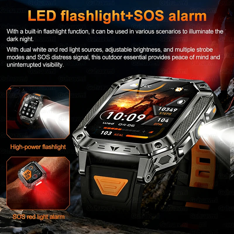 Rugged Smart Watch — 1500mAh, 10ATM Waterproof, BT Calling