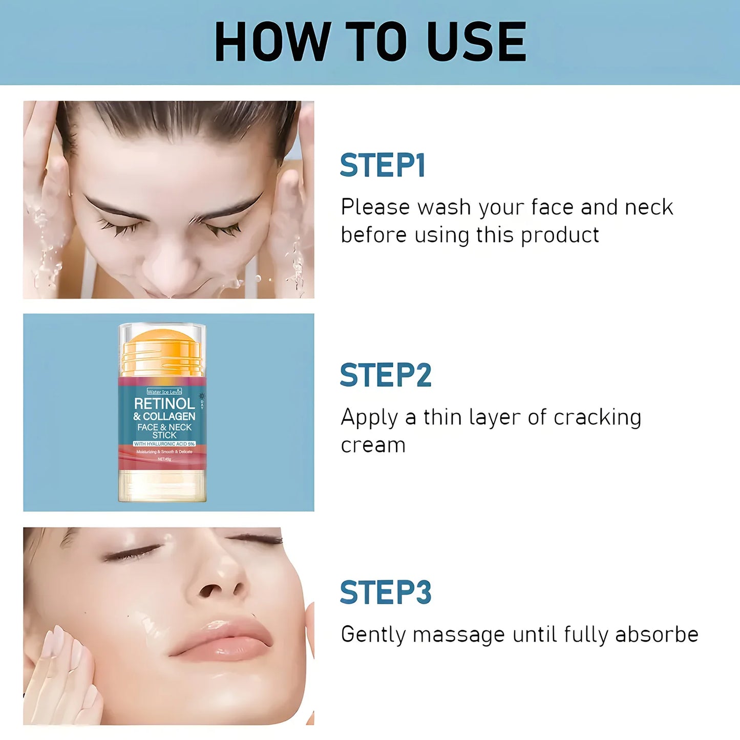 Water Ice Levin Retinol & Collagen Lifting Firming Cream Stick 45g – Wrinkle Smoothing, Whitening & Moisturizing | CPNP Certified | 1, 2 & 3 Pcs