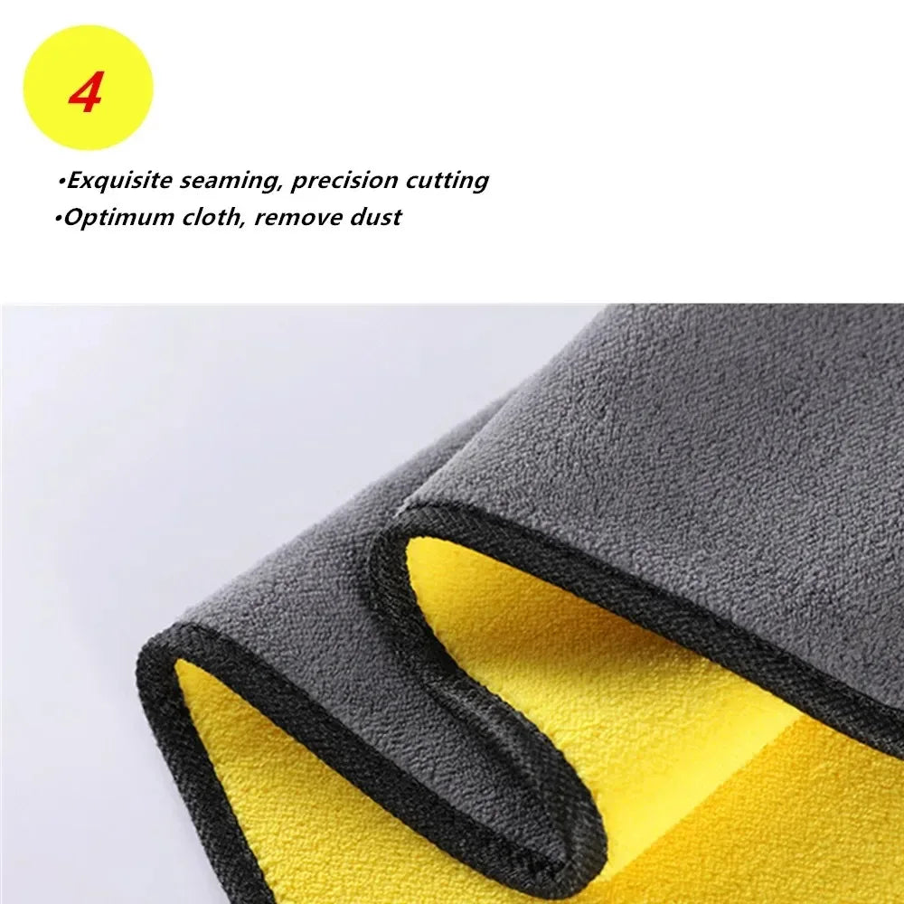 2PCS Yellow Microfiber Towels, 30x30cm Super Absorbent Cleaning Cloths, for Car Wash, Glass, Home & Pet Care