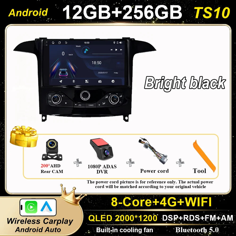 Android 16 For Ford S Max S-MAX 2006-2015 For Ford Galaxy 2014 Auto Multimidia Video Player Carplay Radio Stereo  Car Dvd WIFI