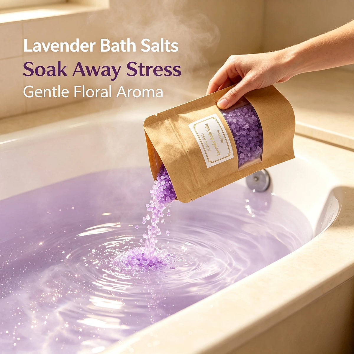 Lavender bagged bath salt，Deeply moisturize and nourish，Portable，87307426195，Containing essential oils，Halloween gifts, wedding