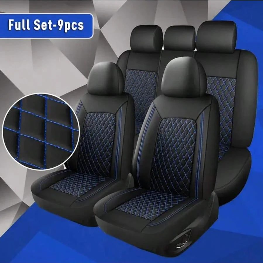 All-Season Quilted Faux Leather Car Seat Covers Universal Fit Most Cars