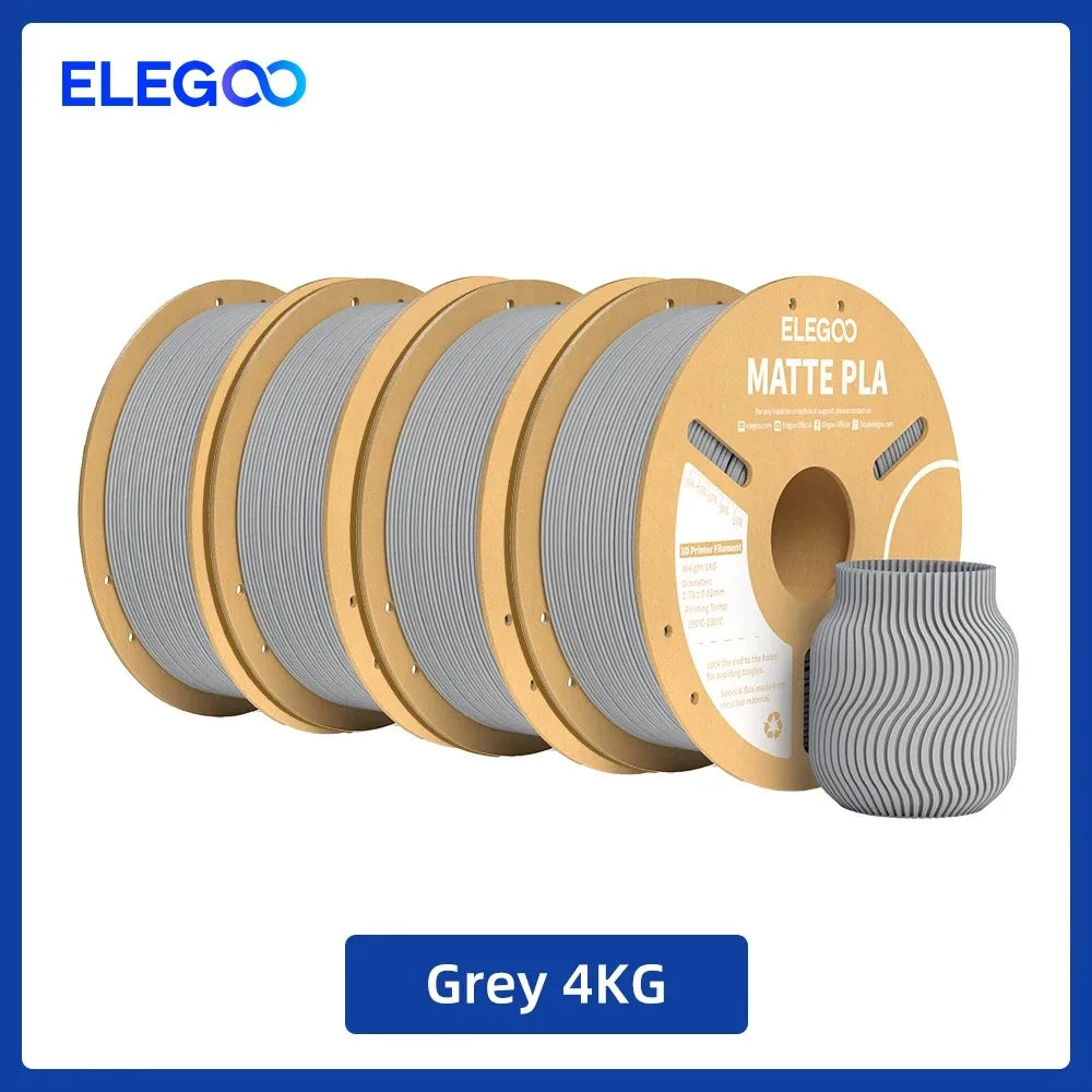 ELEGOO Matte PLA Filament 1KG,1.75mm FDM 3D Printer Filament Dimensional Accuracy +/- 0.02mm, 1kg Carboard Spool (2.2lbs)