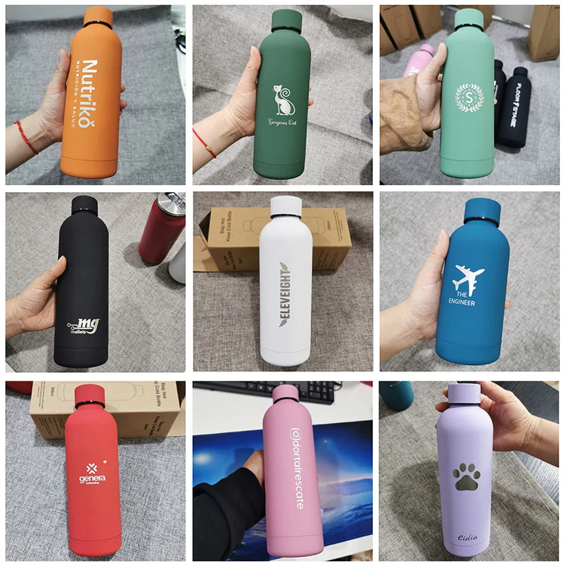 Personalised Thermos Large Vacuum Flask Stainless Steel Portable Thermos Bottle Outdoor Sports Water Bottle Travel Mug 500/750ml