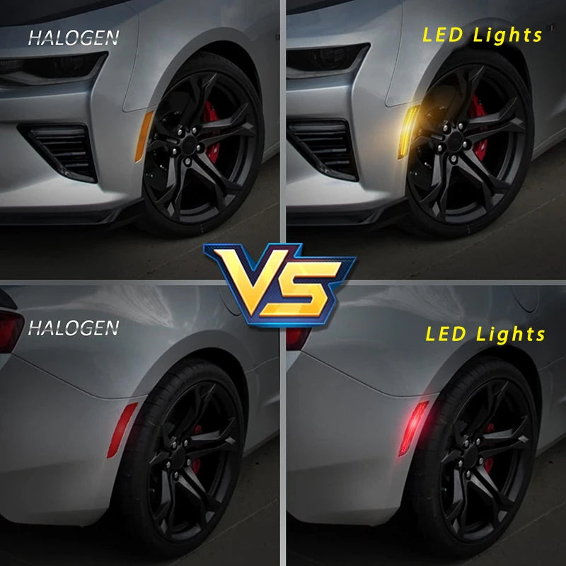4Pcs LED Front Rear Bumper Side Marker Lights For Chevrolet Chevy Camaro 2016-2021 Cadillac CTS ATS Car Accessories OEM#23169181