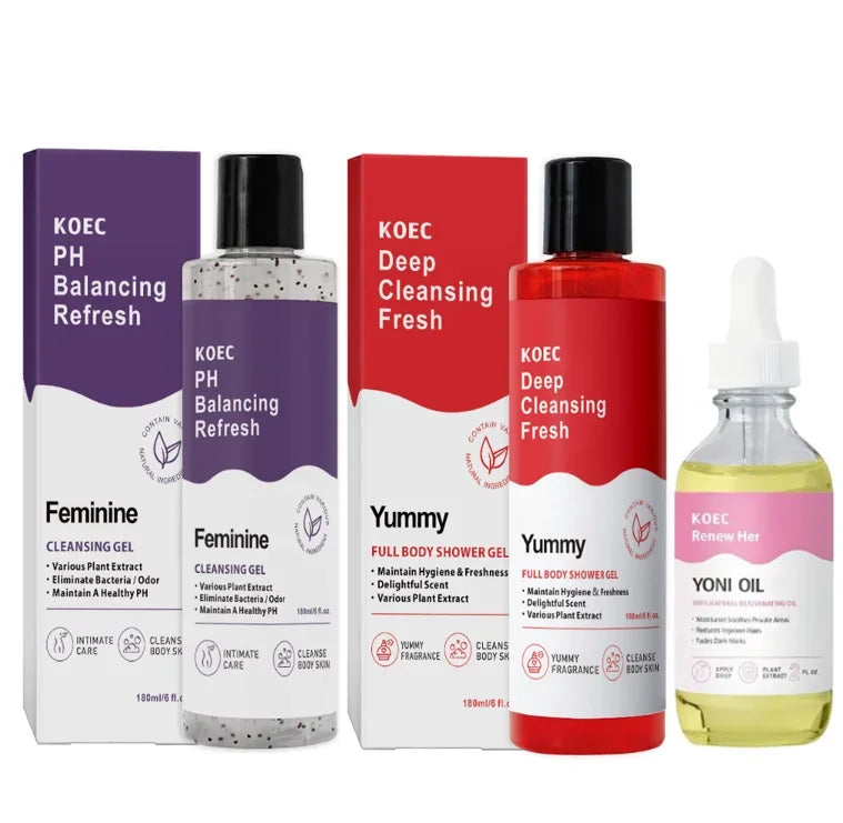 Gentle Cleansing Moisturizing Shower Gel Feminine Hygiene Skin Shower Set Long-lasting Floar Scent Shower Gel & Serum Oil