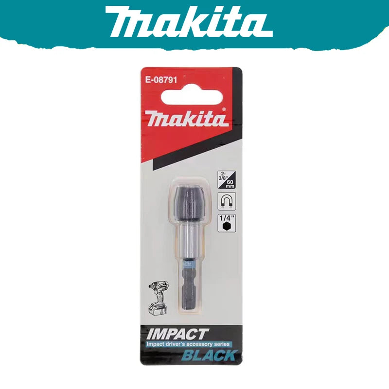 Makita E-08791 Impact Black Magnetic Bit Holder 60MM 1/4" Hexagonal Handle Magnetic Sleeve Drive Bit Tool Accessories Adapter