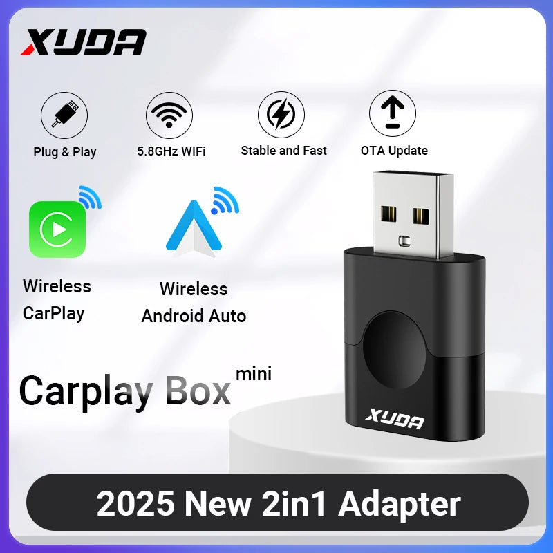 Mini 2-in-1 Wireless CarPlay & Android Auto Adapter