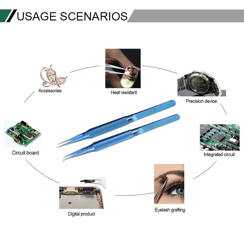 Precision Titanium Alloy Tweezers Professional Repair Fingerprint Fly Line Phone Motherboard Antimagnetic Electronics Forceps