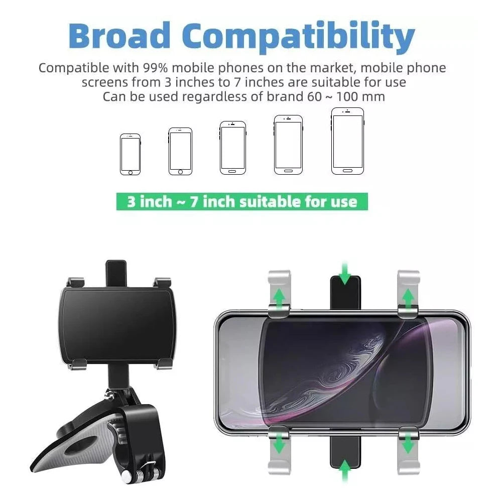 NEW Universal Car Phone Holder Portable 360°Degree Rotatable High Quality Multi-function Car Smartphone Mobile Phone Holder Clip