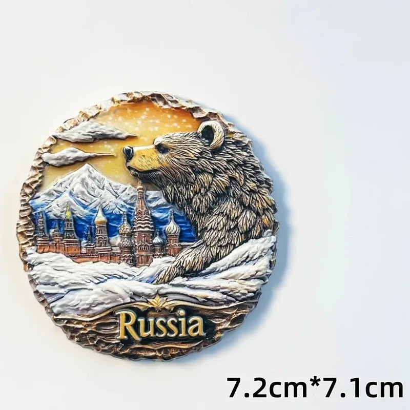 Russia Fridge Magnets Red Square Souvenirs Brown Bear St. Basil’s Cathedral Fridge Magnets Home Decor Wedding Gifts