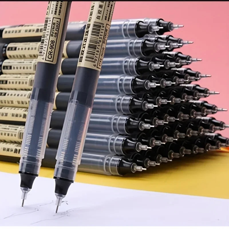 3-102Pcs/set High Quality Needle Type Gel Pens Straight Liquid Ballpoint Pen Kawaii Stationery School Office Supplies Writing