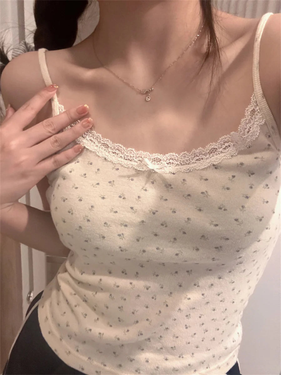 Y2k Short sleeve Sexy U Collar Floral Print Lace Slim T-shirt 2026 Summer Women Clothing Floral Slim Shirt Button T-shirt Top
