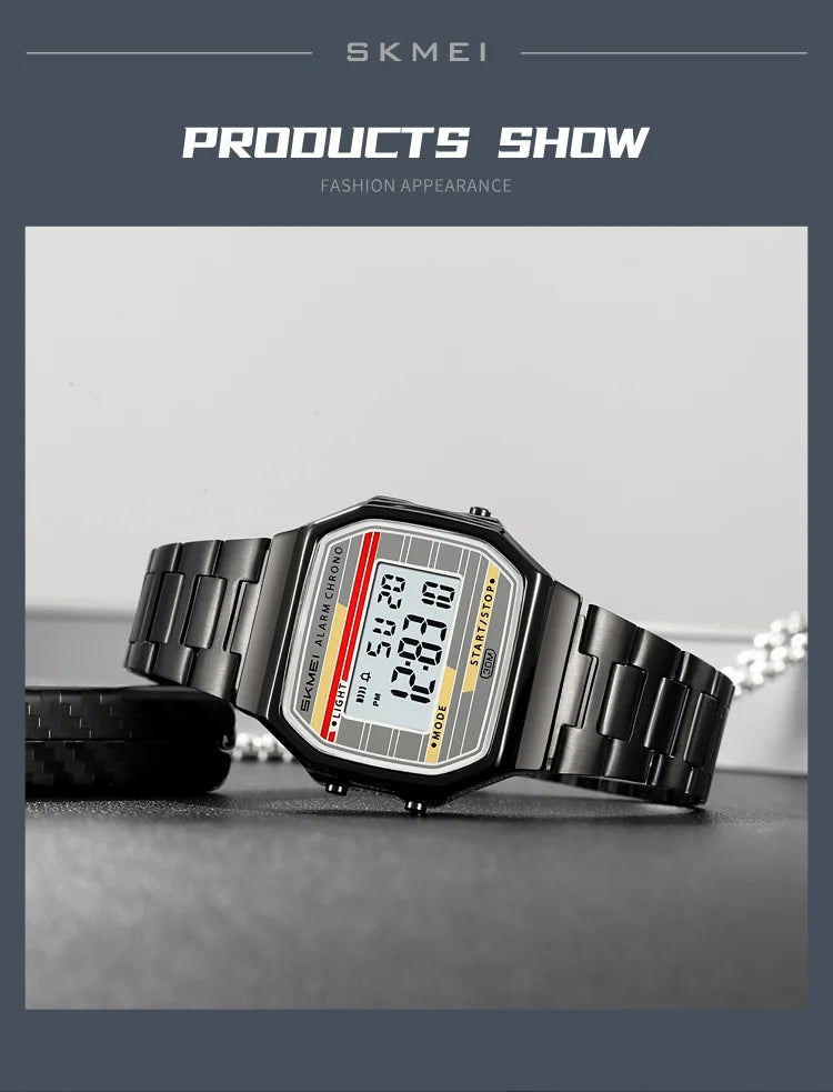 SKMEI 2514 Fashion Men's Electronic Watch Luminous Multifunction Clock Waterproof Calendar Alarm Clock Student Digital Watches