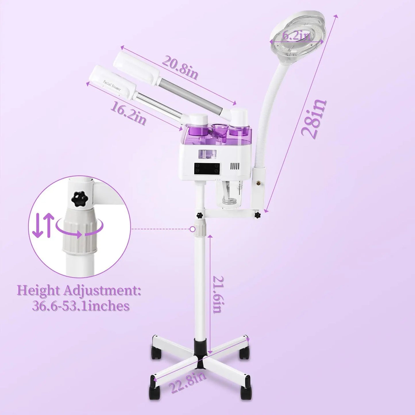 Three-in-One Facial Steamer, Hot and Cold Spray Machine, Adjustable Dual Nozzle Hydrator for Home Use, Portable Face Moisturizer