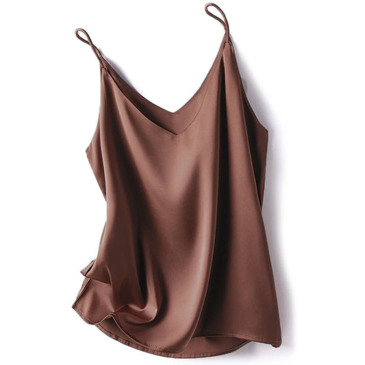 Women's V-Neck Camisole Tank Top — Slim Sleeveless Y2K Crop Top