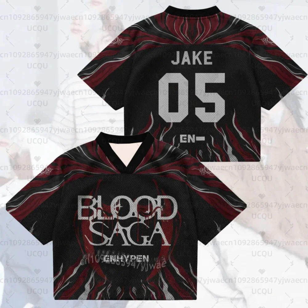 2026 Kpop Fans Support Night Wings Blood Saga Enhypen World Tour Jersey Streetwear Plus Size Short Sleeve Tops T-shirt