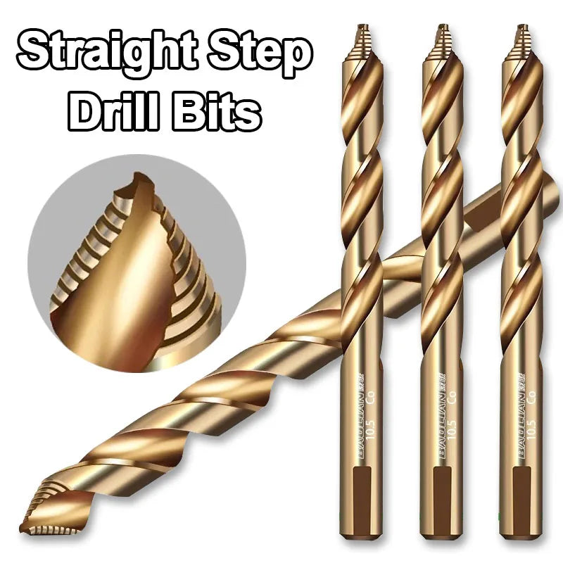M35 Step Twist Drill, Cobalt Content Straight Shank Drill (3-13mm), For Iron, Stainless Steel, Steel Drilling