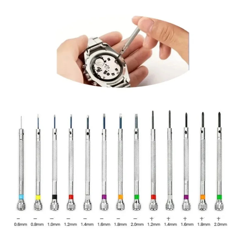 0.8-1.6mm Steel Screwdriver Watch Repairing Tool Portable Band Removal Mini Link Pins Included Watchmaker Equipment