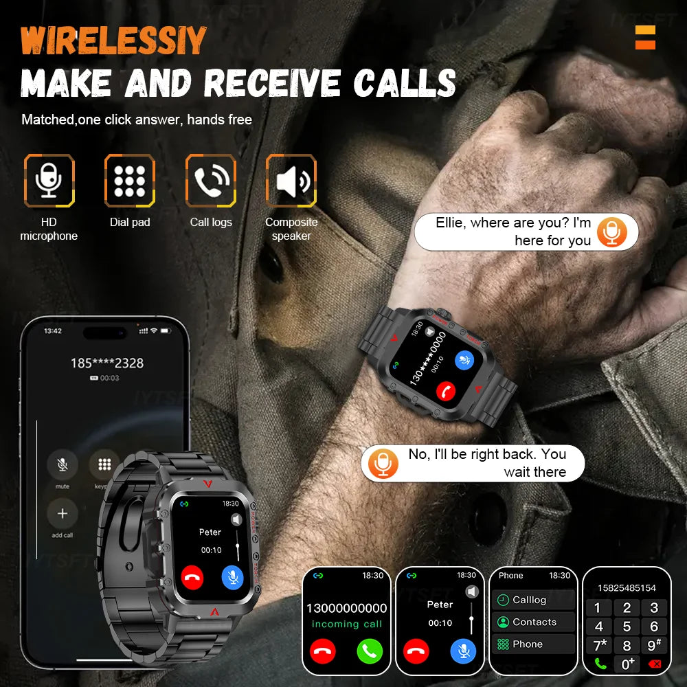 G.L Wear 2026 New Sports Smart Watch Bluetooth Talk LED Flashlight Multi-function Outdoor Sports Smart Watch for Men Women