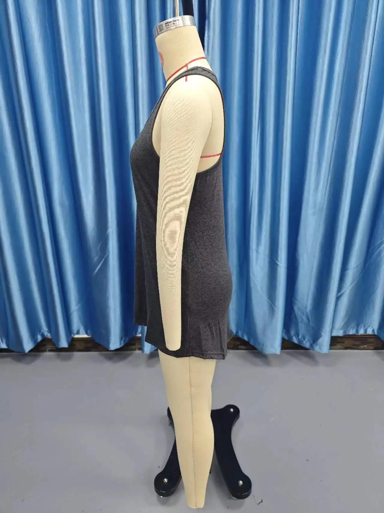 Women's Solid Color U-Neck Sleeveless Herringbone Suspender Vest Dress – Casual Versatile Mini Skirt