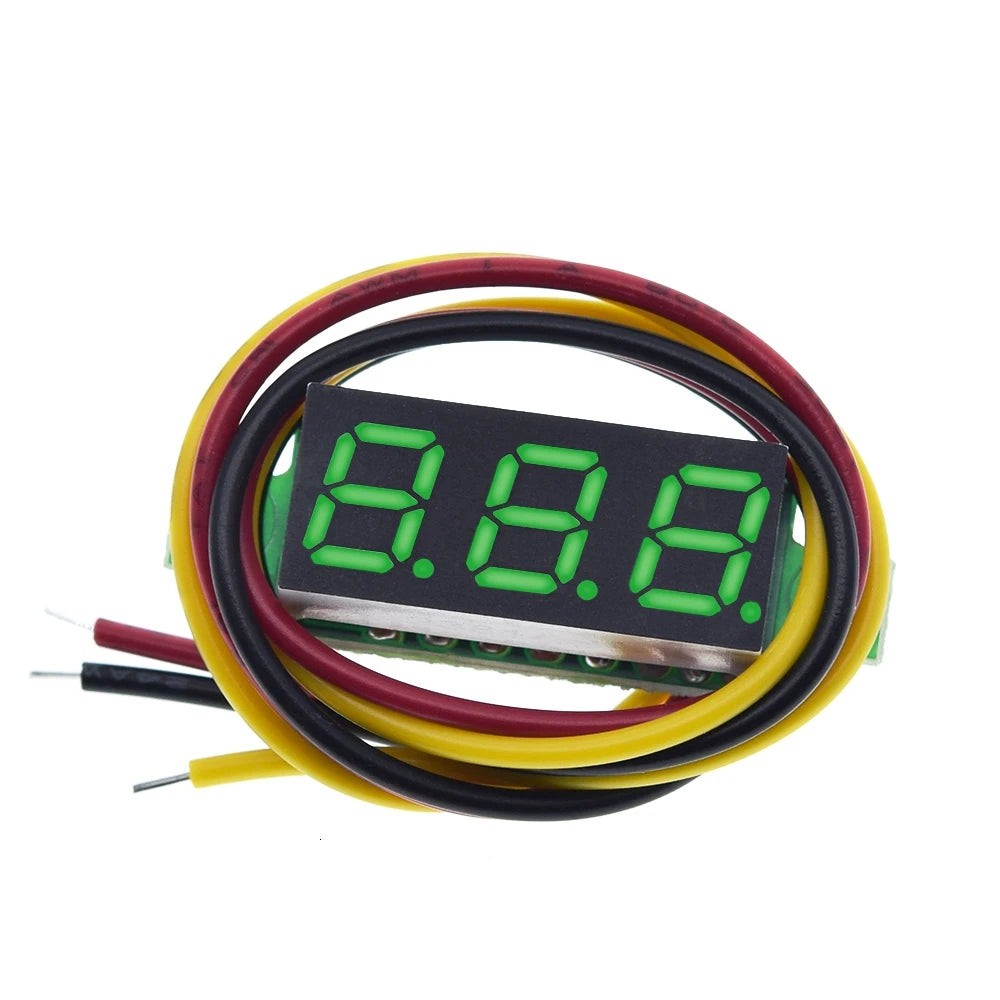 0.28 Inch 2 wires 3 wires 2.5V-40V Mini Digital Voltmeter TZT Voltage Tester Meter Red/Blue/yellow/green LED Screen meter