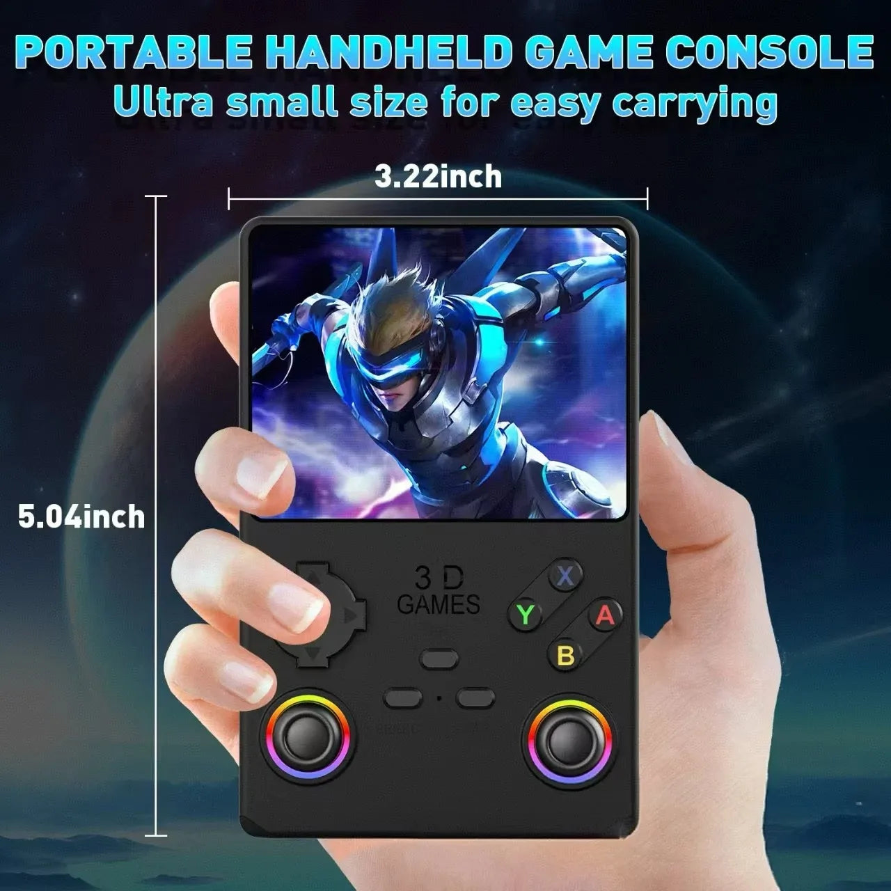 2026 V40MAX Handheld Game Console 4'' IPS Screen 4000mah Battery Joystick RGB lighting Effect 256GB with more than 40000 games