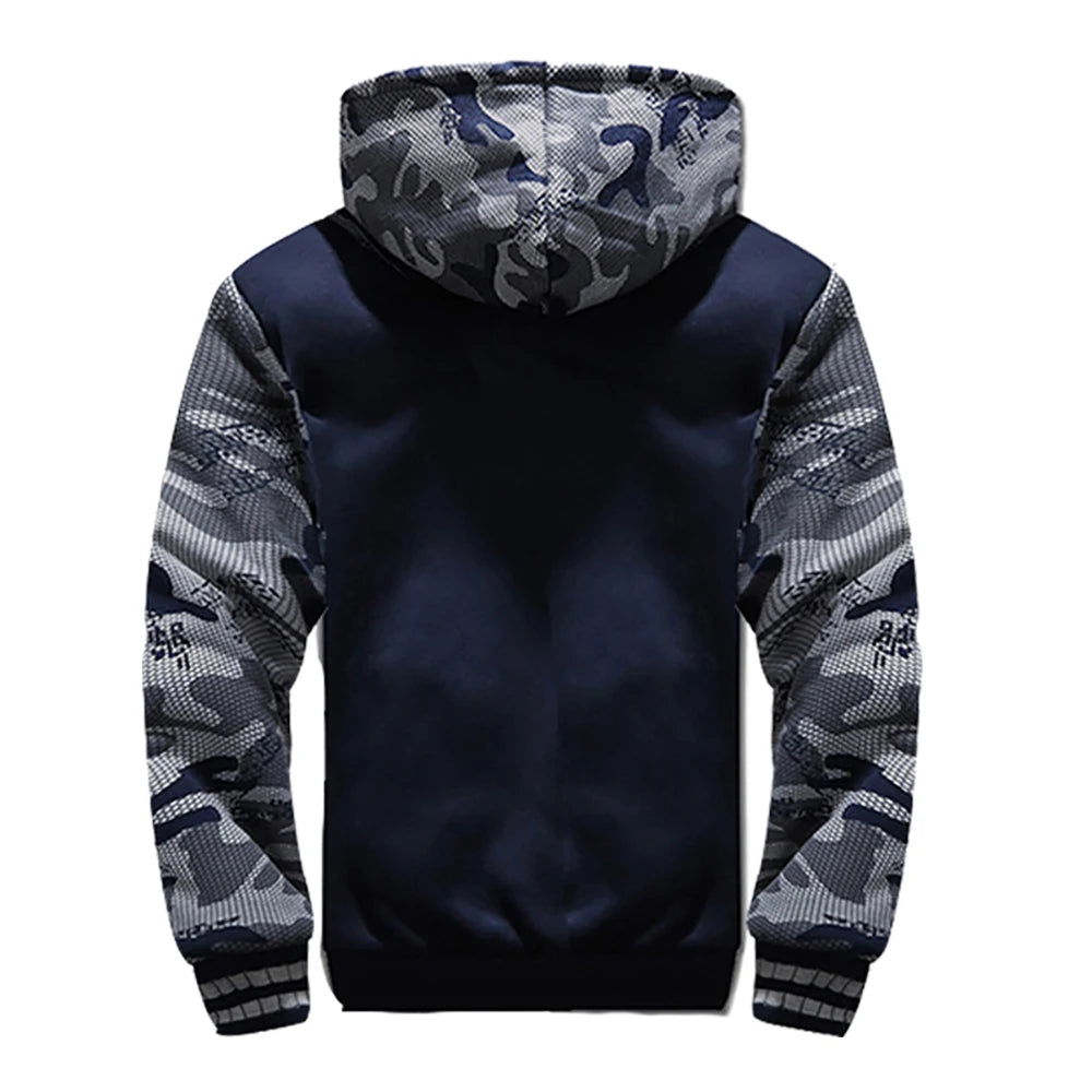 Men's Camo Fleece-Lined Hooded Jacket