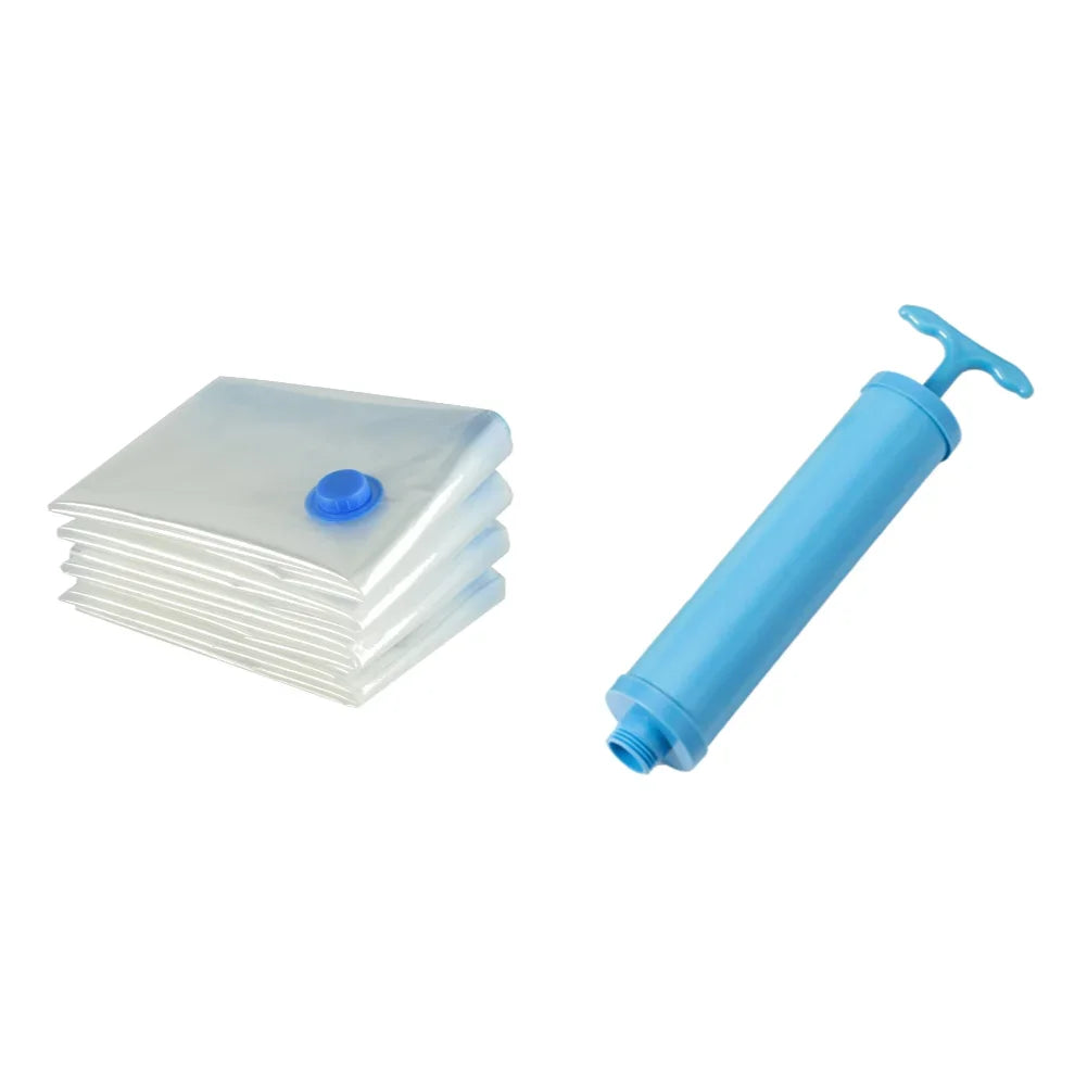 Vacuum Bag With Valve & Pump for Clothes Storing Large Plastic Compression Empty Bag Travel Accessories Storage Contain