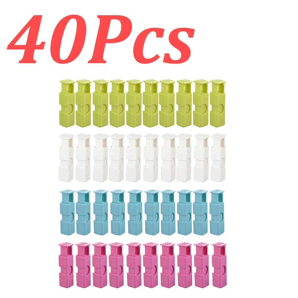 1-60Pcs Food Sealing Clips Squeeze Bread Bag Plastic Bag Sealing Clips Snack Bag Moisture-proof Fresh-keeping Clips Reusable