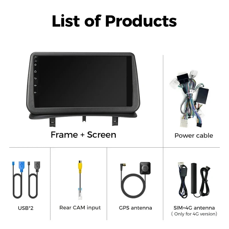 Car Stereo with Apple CarPlay & Android Auto, Compatible with Renault Clio 3 (2005-2014)