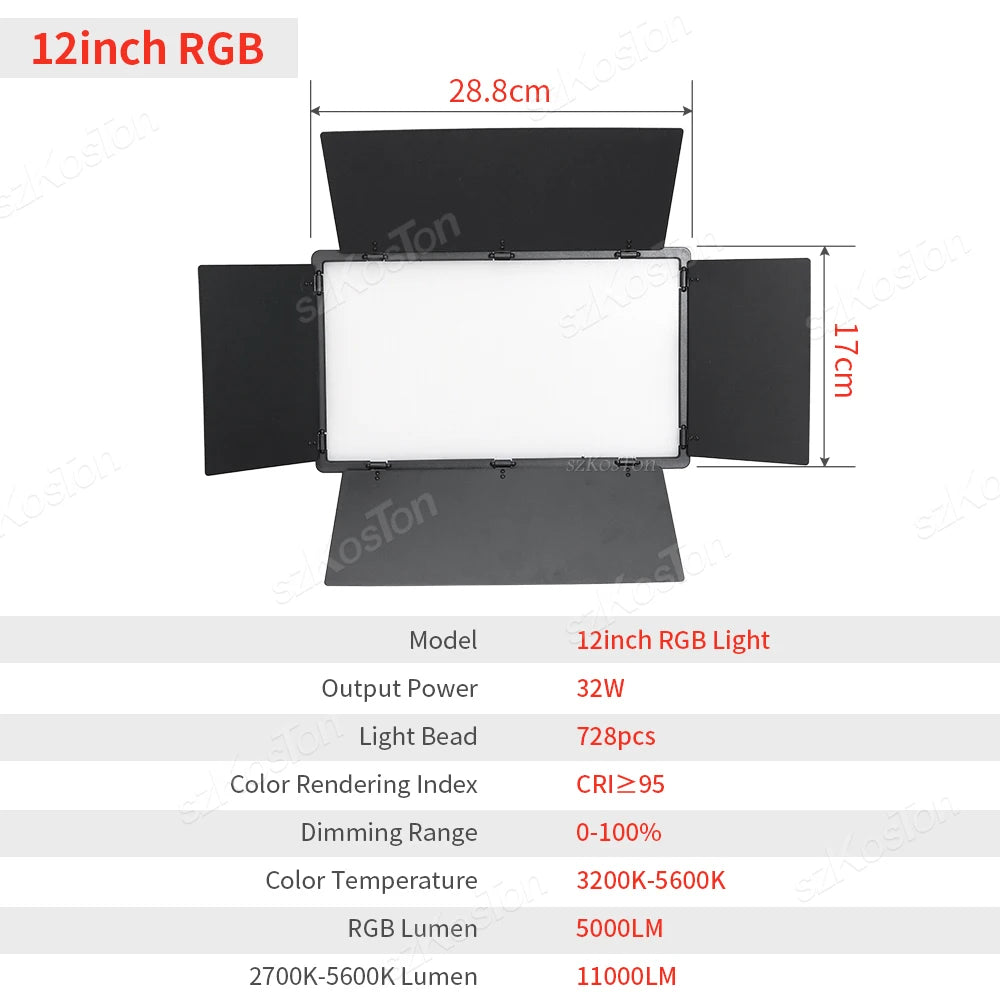 U800 RGB LED Photo Studio Light – Bi-Color 3200K-5600K Panel Lamp for TikTok, YouTube & Game Live